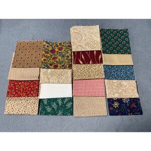 Quilters Cotton Fabric Squares Bundle 11x6 Inches Floral & Plaid Patterns Multic